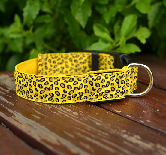 LED Hundehalsband mit Leopardenmuster
