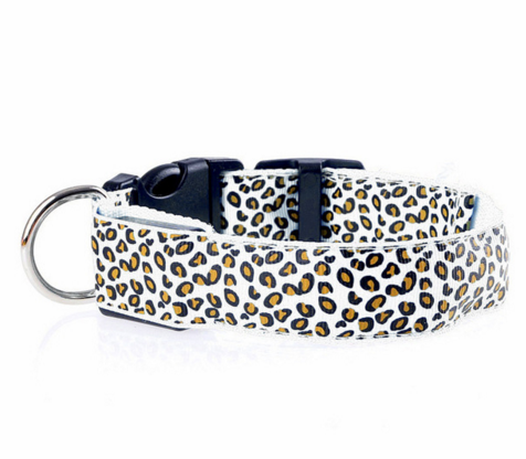 LED Hundehalsband mit Leopardenmuster