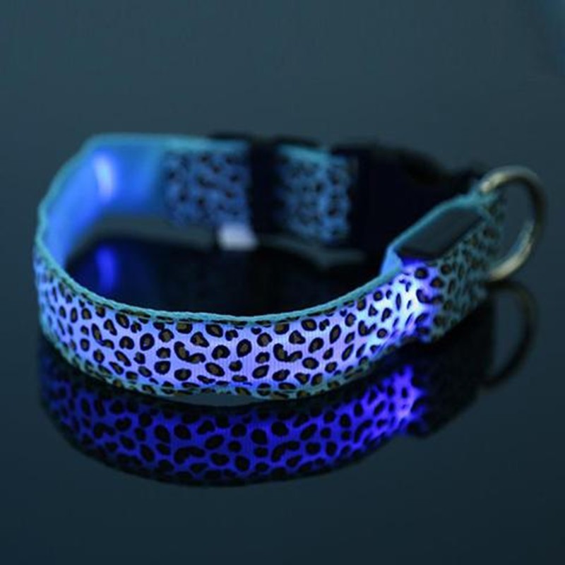 LED Hundehalsband mit Leopardenmuster